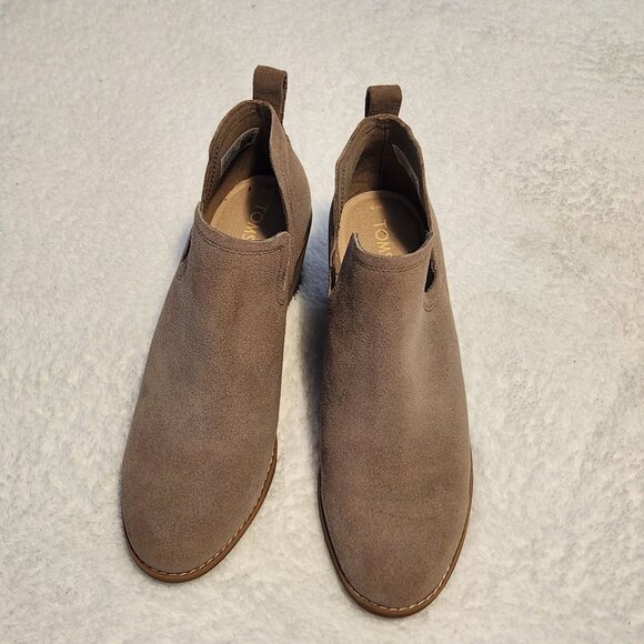 Toms Gwen Ankle Oatmeal Suede Booties Women's Size 8 - Picture 2 of 5